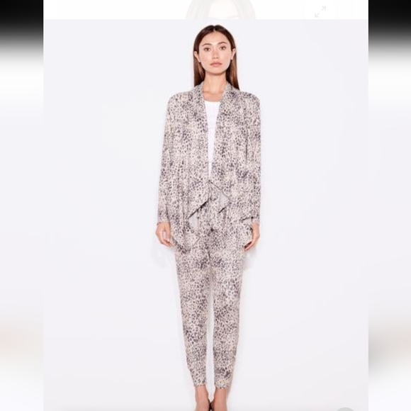 Sundry Leopard Cardigan in Oat - Picture 2 of 7